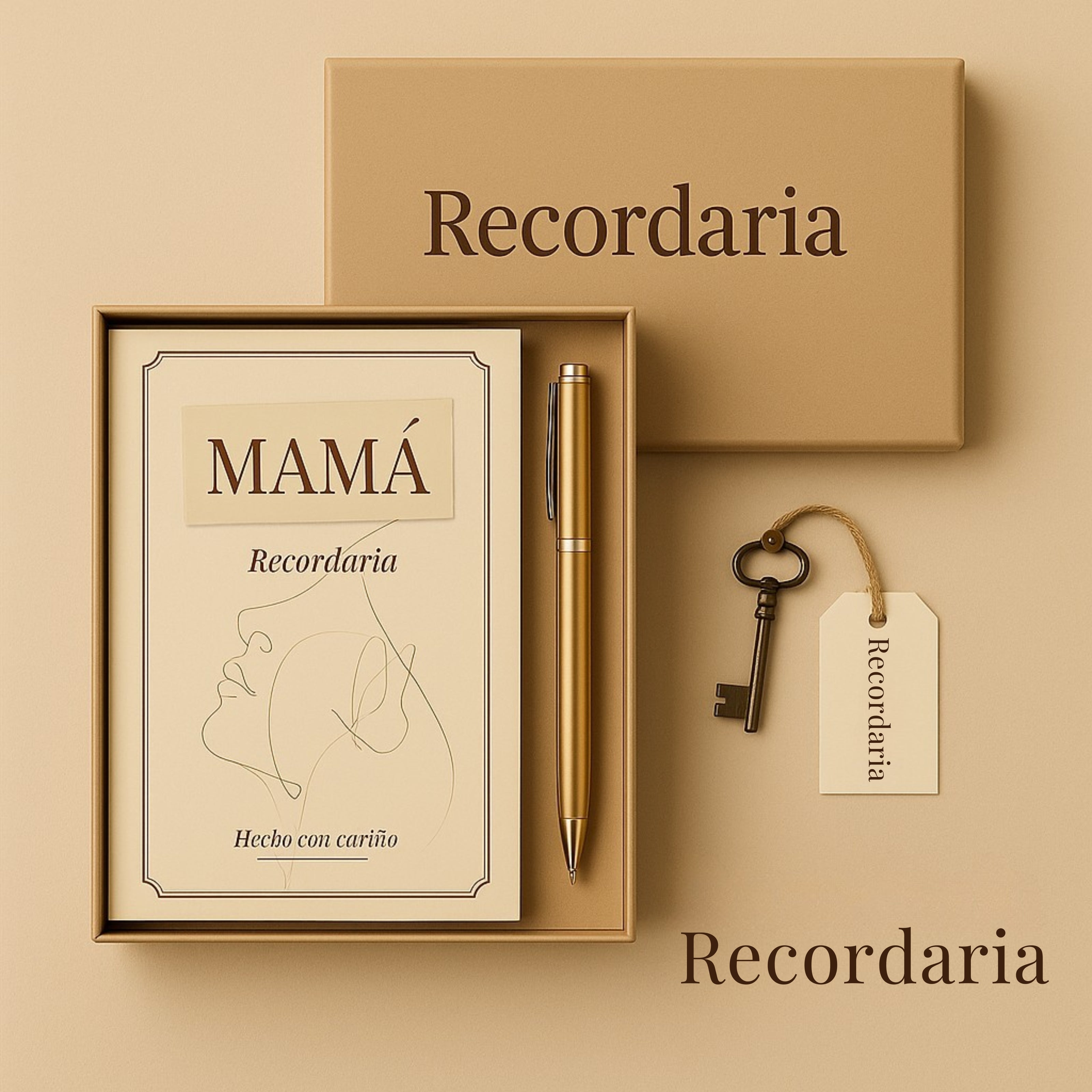 Pack Libro Mamá - Bolígrafo metálico · Llave · Caja premium